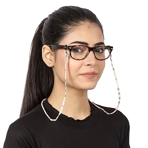 vivid vision unisex adult fabric eyeglass holder strap cord  new chain adjust on sunglasses  anti-slip retainer lanyard string eyewear frame  ch-282-black