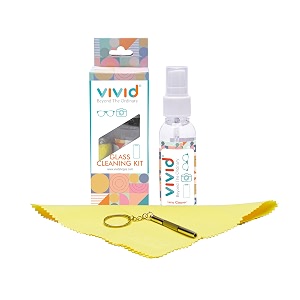vivid 3-in-1 spectacle glasses cleaning solution kit  50ml spray cleaner with microfiber yellow cloth amp screwdriver in box  specs cleaner for eyeglasses sunglasses camera mobile amp binoculars