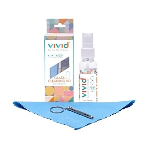 vivid 3-in-1 spectacle glasses cleaning solution kit  50ml spray cleaner with microfiber cloth amp screwdriver in box  specs cleaner for eyeglasses sunglasses camera amp binoculars  pack of 1