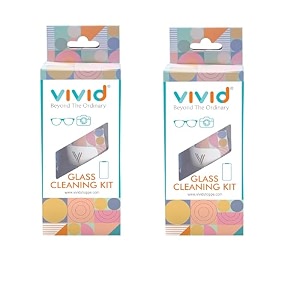 vividvision combo of 2 products- 50ml spray-contains no detergent no foam cleaning cloth cleans any lens or screen eyeglass repair kit - ylw-blue cloth screw in box-pack of 2