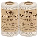 Vivifying Butchers Twine, 2pcs x 328 Feet 3Ply Cotton Bakers Twine, Food Safe Cooking String for Tying Meat, Making Sausage, Trussing Turkey, Roasting and Packing (Beige)