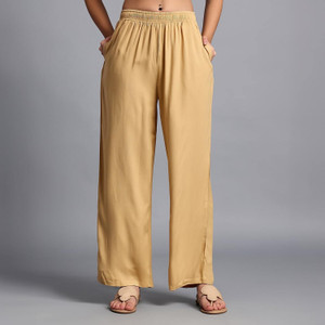 Vivika Straight Fit Women Beige Trousers
