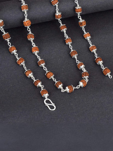 vivity shivji bhole nath yogi himalayan rudraksha mahakal necklace mala silver plated brass copper chain