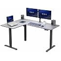 VIVO Dark Gray 63 x 47 in Corner Standing Desk, DESK-E3CTG-47