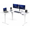 VIVO White 63 x 47 in Corner Standing Desk, DESK-E3CTW-47