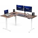 VIVO Rustic Vintage Brown 63 x 47 in Corner Standing Desk, DESK-E3CTWN-47