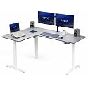 VIVO Dark Gray 63 x 47 in Corner Standing Desk, DESK-E3CTWG-47