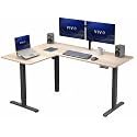 VIVO Light Wood 63 x 47 in Corner Standing Desk, DESK-E3CTC-47