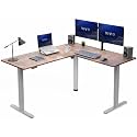 VIVO Rustic Vintage Brown 63 x 55 in Corner Standing Desk, DESK-E3CTGN
