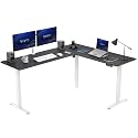 VIVO Black 75 x 63 in Corner Standing Desk, DESK-E3CTWB-75