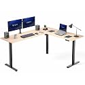 VIVO Real Bamboo 75 x 63 in Corner Standing Desk, DESK-E3CTBO-75