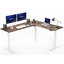 VIVO Rustic Vintage Brown 75 x 63 in Corner Standing Desk, DESK-E3CTWN-75