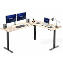 VIVO Light Wood 75 x 63 in Corner Standing Desk, DESK-E3CTBC-75