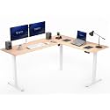 VIVO Real Bamboo 75 x 63 in Corner Standing Desk, DESK-E3CTWO-75
