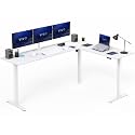 VIVO White 84 x 63 in Corner Standing Desk, DESK-E3CTWW-84