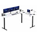 VIVO White 84 x 63 in Corner Standing Desk,DESK-E3CTBW-84