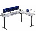 VIVO Dark Gray 84 x 63 in Corner Standing Desk, DESK-E3CTBG-84