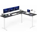 VIVO Black 84 x 63 in Corner Standing Desk, DESK-E3CTWB-84