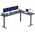 VIVO Black 84 x 63 in Corner Standing Desk, DESK-E3CTBB-84