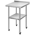 VIVOHOME 24 x 18 Inch Stainless Steel Work Table with Backsplash and Wheels