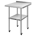 VIVOHOME 24 x 24 Inch Stainless Steel Work Table with Backsplash and Wheels