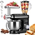 VIVOHOME 3-in-1 Stand Mixer, 6-Quart Tilt-Head Mixer, 10 Speeds, Black