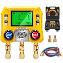 VIVOHOME Digital HVAC Manifold Gauge Set with 3 Hoses and R410a Adapters