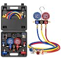 VIVOHOME HVAC Gauges with R134a R1234yf Quick Couplers and Can Taps