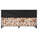 VIVOHOME Upgraded Heavy Duty 8 ft Firewood Rack Outdoor with Cover