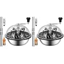 VIVOSUN 13 inch Bud Leaf Bowl Trimmer- Clear Visibility Dome, Sharp Stainless Steel Blades for Spin Cut &amp; Solid Metal Gear Box, Hand Pruner Included (Upgraded Version) (Pack of 2)
