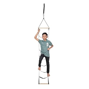 vixera climbing cargo net ninja warrior obstacle course for kids rope net ladder monkey bars for rock wall jungle gyms playground ribbon training for indoor and outdoor swing set tree house1 strip
