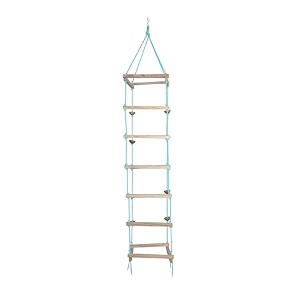 vixera hanging square ladder for kids  rope ladder for kids for physical activity  tunnel ladder kids for outdoor  durable hanging 4-side ladder kids made of natural wood b