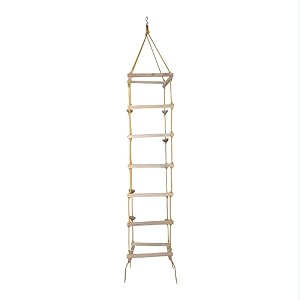 vixera hanging square ladder for kids  rope ladder for kids for physical activity  tunnel ladder kids for outdoor  durable hanging 4-side ladder kids made of natural wood yellow
