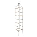 VIXERA Hanging Square Ladder for Kids | Rope Ladder for Kids for Physical Activity | Tunnel Ladder Kids for Outdoor | Durable Hanging 4-Side Ladder Kids Made of Natural Wood (M)
