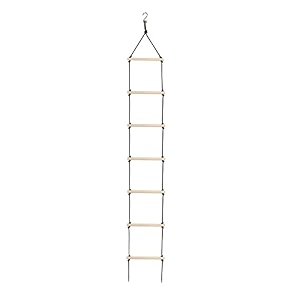 vixera rope climbing ladder indooroutdoor for kids - ninja obstacle 4 to 10 years black