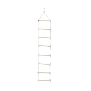 vixera rope climbing ladder indooroutdoor for kids - ninja obstacle 4 to 10 years white