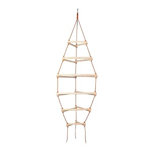 vixera triangular rope ladder for 4 to 10 year old kids to develop wooden ladder for kidsrope climbing ladder for physical activity gross motor skills strengthening indoor outdoor activityorange