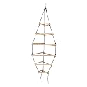 VIXERA Triangular Rope Ladder for 4 to 10 Year Old Kids to Develop, Wooden Ladder for Kids, Rope Climbing Ladder for Physical Activity, Gross Motor Skills Strengthening Indoor Outdoor Activity (Blue)