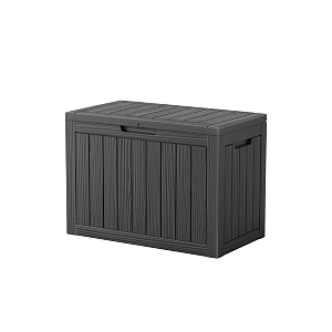 vixzen 45 gallon resin deck box lockable outdoor storage box for patio cushions storage furnituregarden tools pool supplies weatherproof and uv resistant
