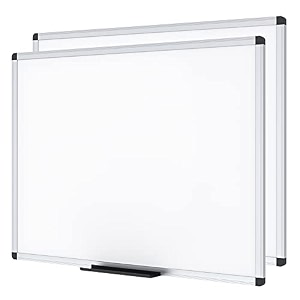 viz-pro dry erase board 36 x 24 inches 2 pack wall mounted whiteboard