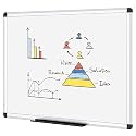 VIZ-PRO Dry Erase Board, Melamine,36 X 24 Inches, Silver Aluminium Frame