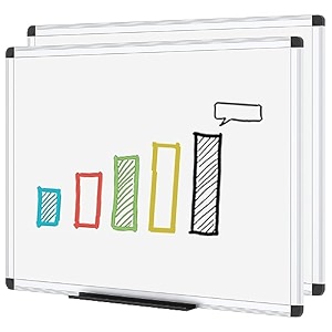 viz-pro dry erase boardwhiteboard non-magnetic 48 x 36 inches 2 pack wall mounted board for school office and home