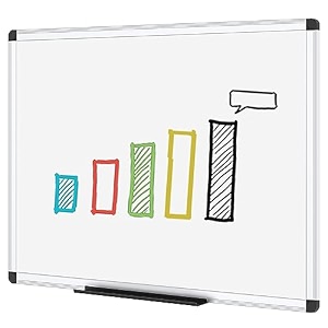 viz-pro dry erase boardwhiteboard non-magnetic 48 x 36 inches wall mounted board for school office and home