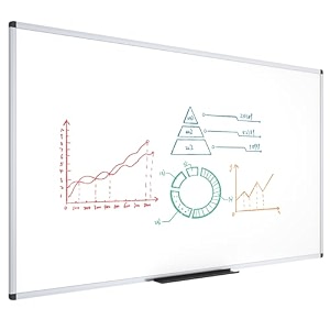 viz-pro large magnetic whiteboard with silver aluminium frame 240 x 120 cm