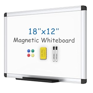 viz-pro magnetic whiteboarddry erase board 18 x 12 inches includes 1 eraser amp 2 markers amp 4 magnets