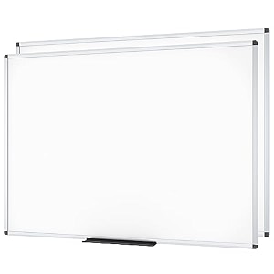viz-pro magnetic whiteboard with silver aluminium frame 150x90 cm 2 pack