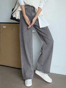 VK Fashion Straight Fit Women Grey Jeans