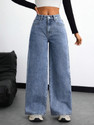 VK Fashion Wide Leg Women Blue Jeans