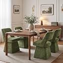 VKNOW Upholstered Swivel Dining Chairs Set of 4 with Curved Open Back