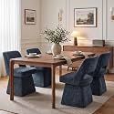 VKNOW Upholstered Swivel Dining Chairs Set of 4 with Curved Open Back
